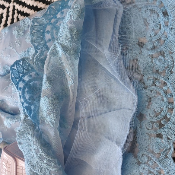 Kids Blue Lace Dress - Picture 7 of 7